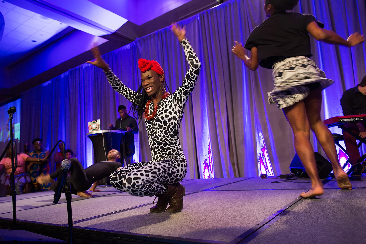 Micky B vogues during a performance on the opening night of the Facing Race 2016 racial justice conference, Atlanta, GA, 10 November