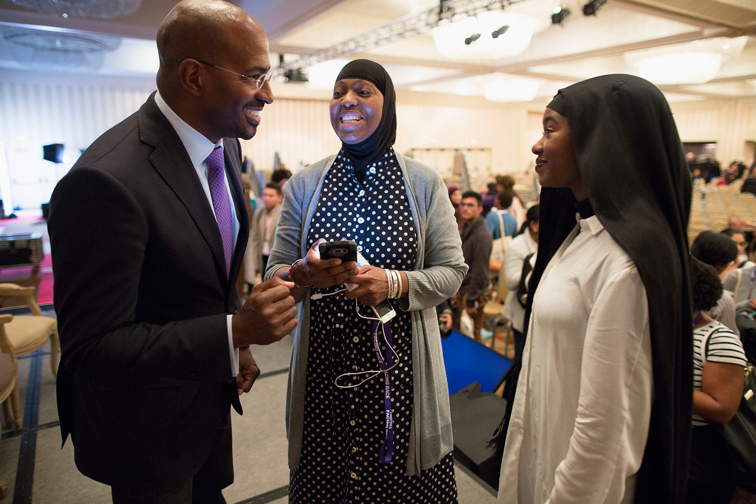 Van Jones greets admirers after plenary session "Where Do We Go From Here?" at Facing Race 2016, Atlanta, GA, 12 November