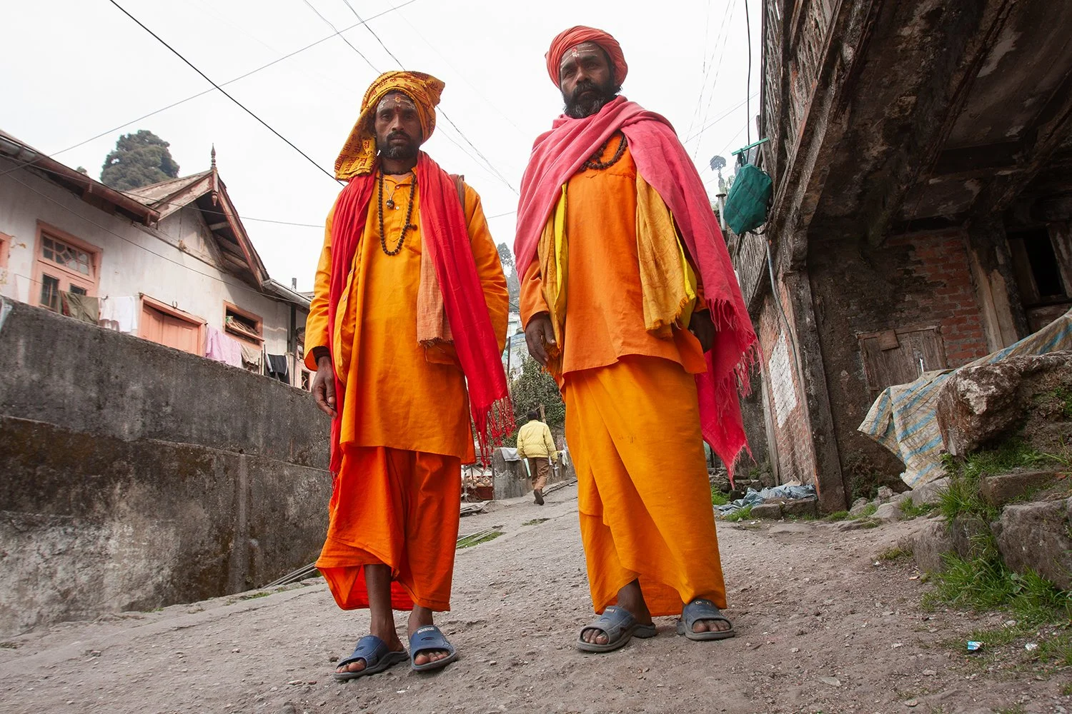 Saddhus on the street, Darjeeling, India, 2010