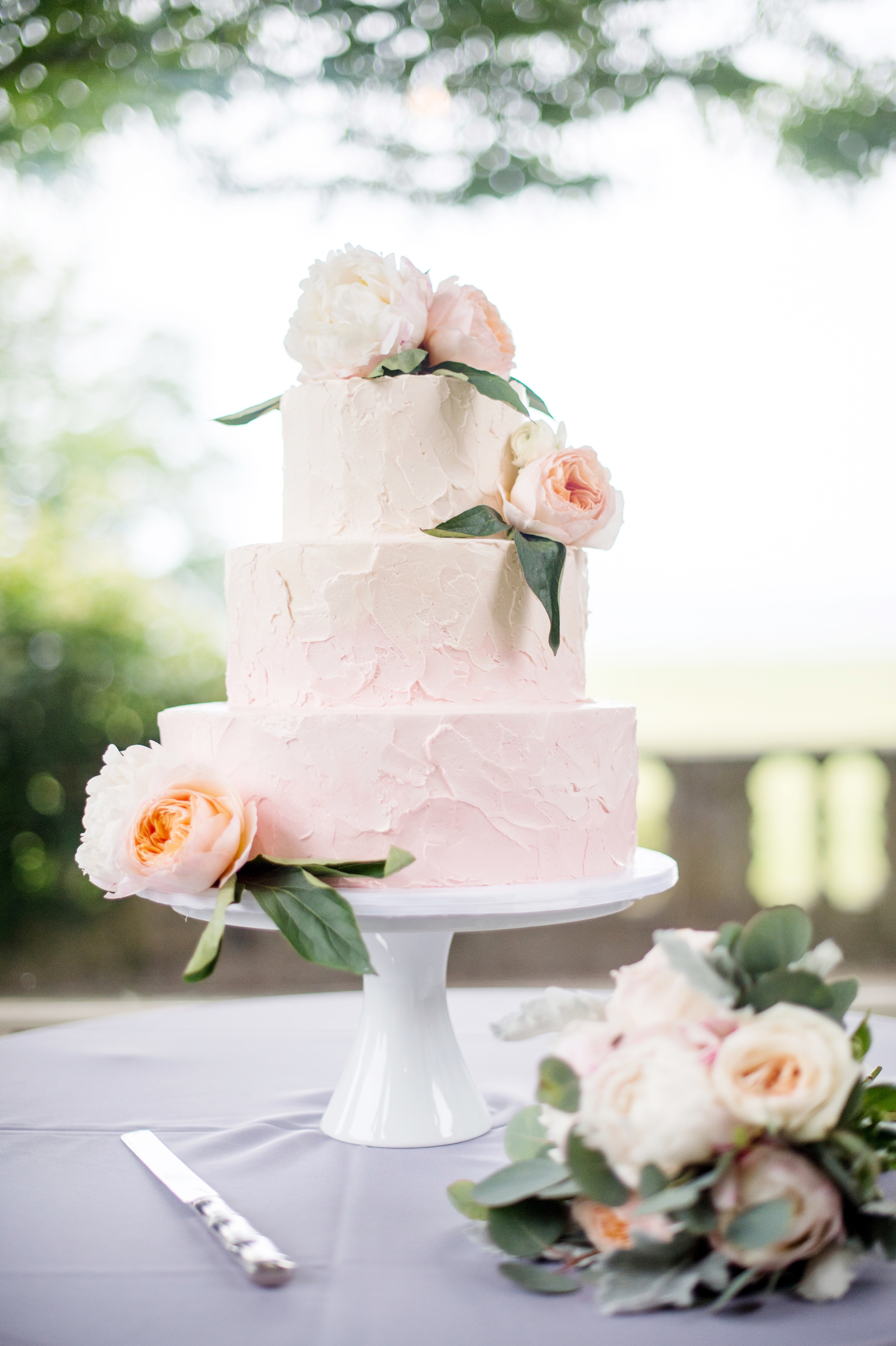 Light blush ombre cake // Julia Jane Studios Photography