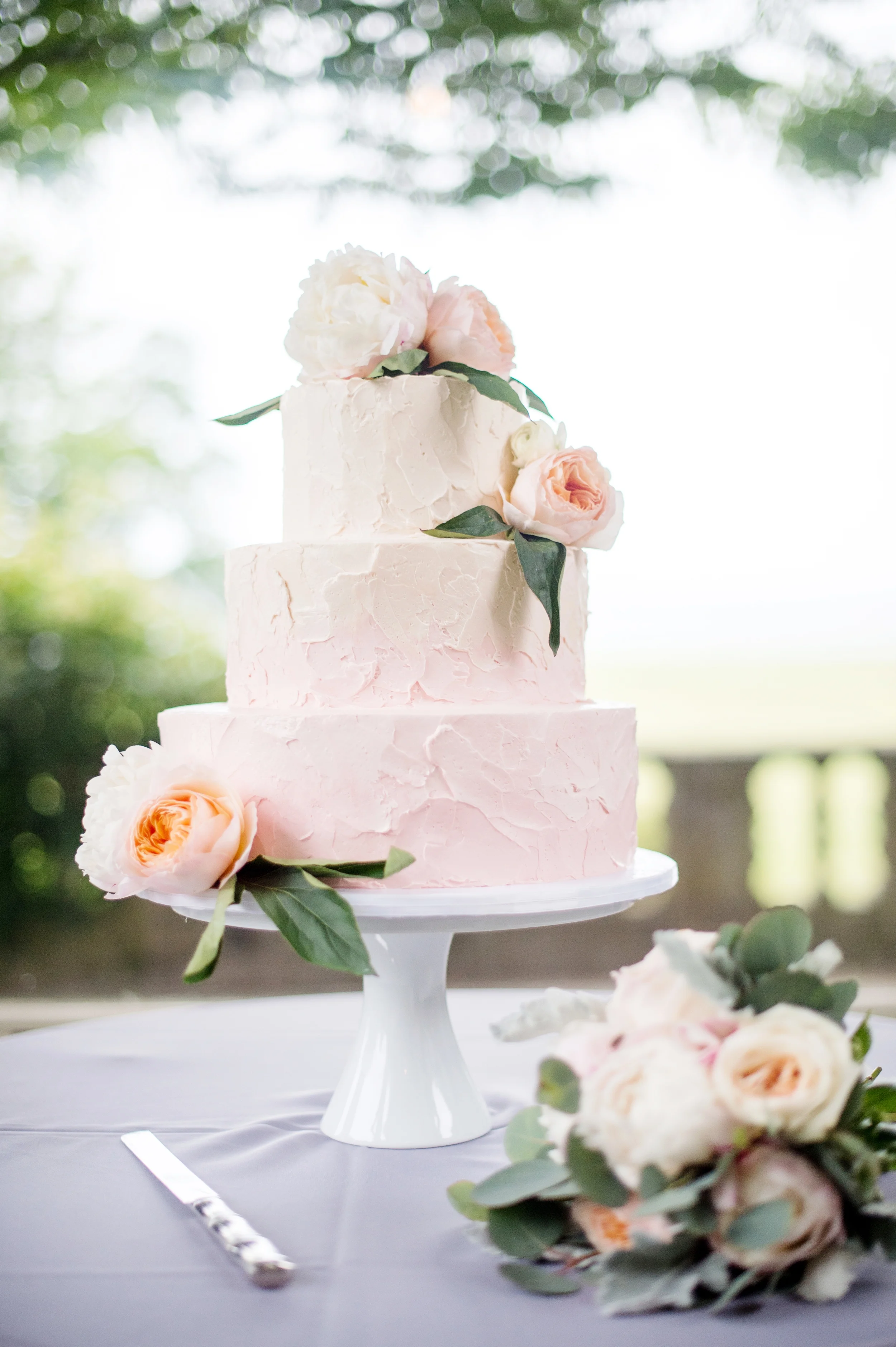 Light blush ombre cake // Julia Jane Studios Photography