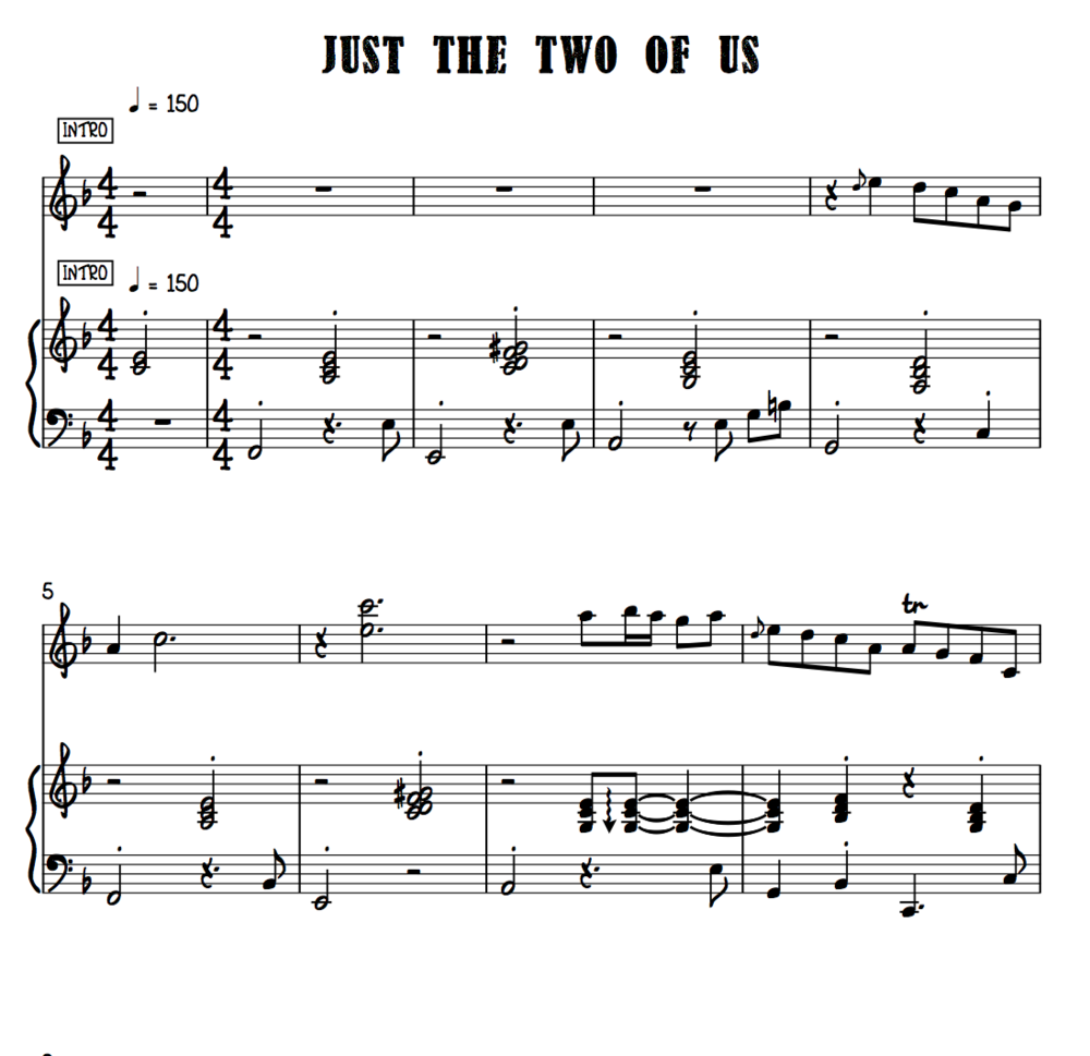 Just The Two Of Us with Ada Pasternak (Sheet Music) — Piano Around