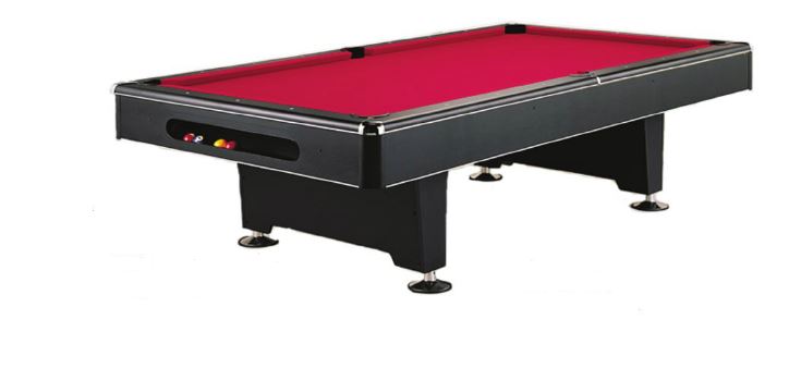 The Eliminator The Eliminator has a sleek, modern design built with a metal beam construction. Play like a professional with a quality 1" slate and K-66 Master Speed Rubber bumpers. Optional ball return system available.