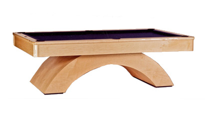 The Vision Rainbow Straight forward in design and function, the Vision Rainbow is an excellent value and is an affordable modern pool table. The pedestal design lends itself well to a contemporary game room setting. Also available in metal finish.