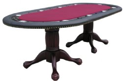 96" Oval Holdem Poker Table w/ Optional Dining Top in Mahogany
