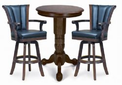 Antique Walnut Pedestal Pub Table Set