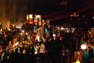 Artificial "Night:" BK Night Bazaar in a Kent Street warehouse.