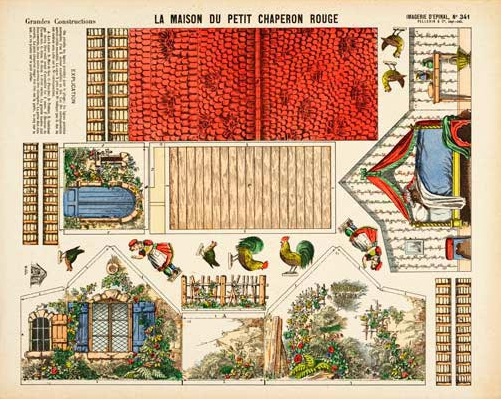 Vintage Little Red Riding Hood House Paper Model (from Castle in the Air )