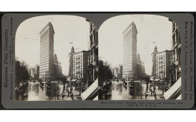 NYC Flat Iron Building Stereoscope slide 