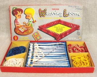 Retro Crafting Kit - Weaving Loom - Includes Materials to Make 2 Potholders - Family Fun