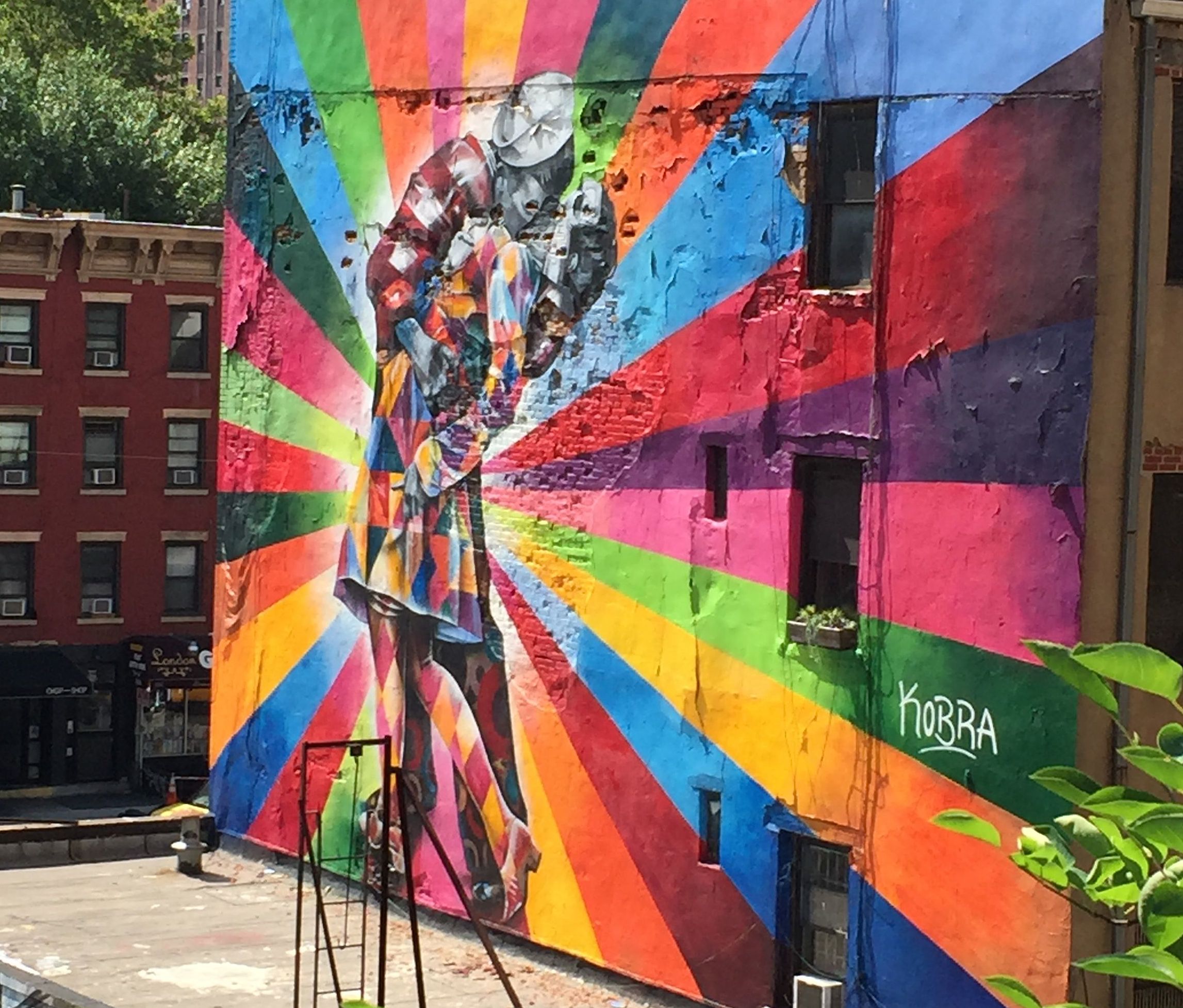 Homage to "V-J Day in Times Square" by Eduardo Kobra. West 25th Street & 10th Avenue, NYC