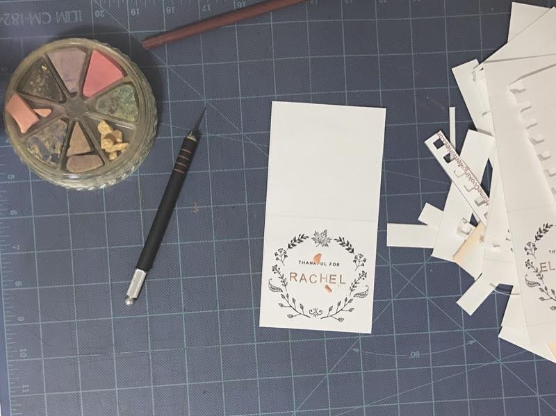 Printed & Stamped Name Tag Place Settings 
