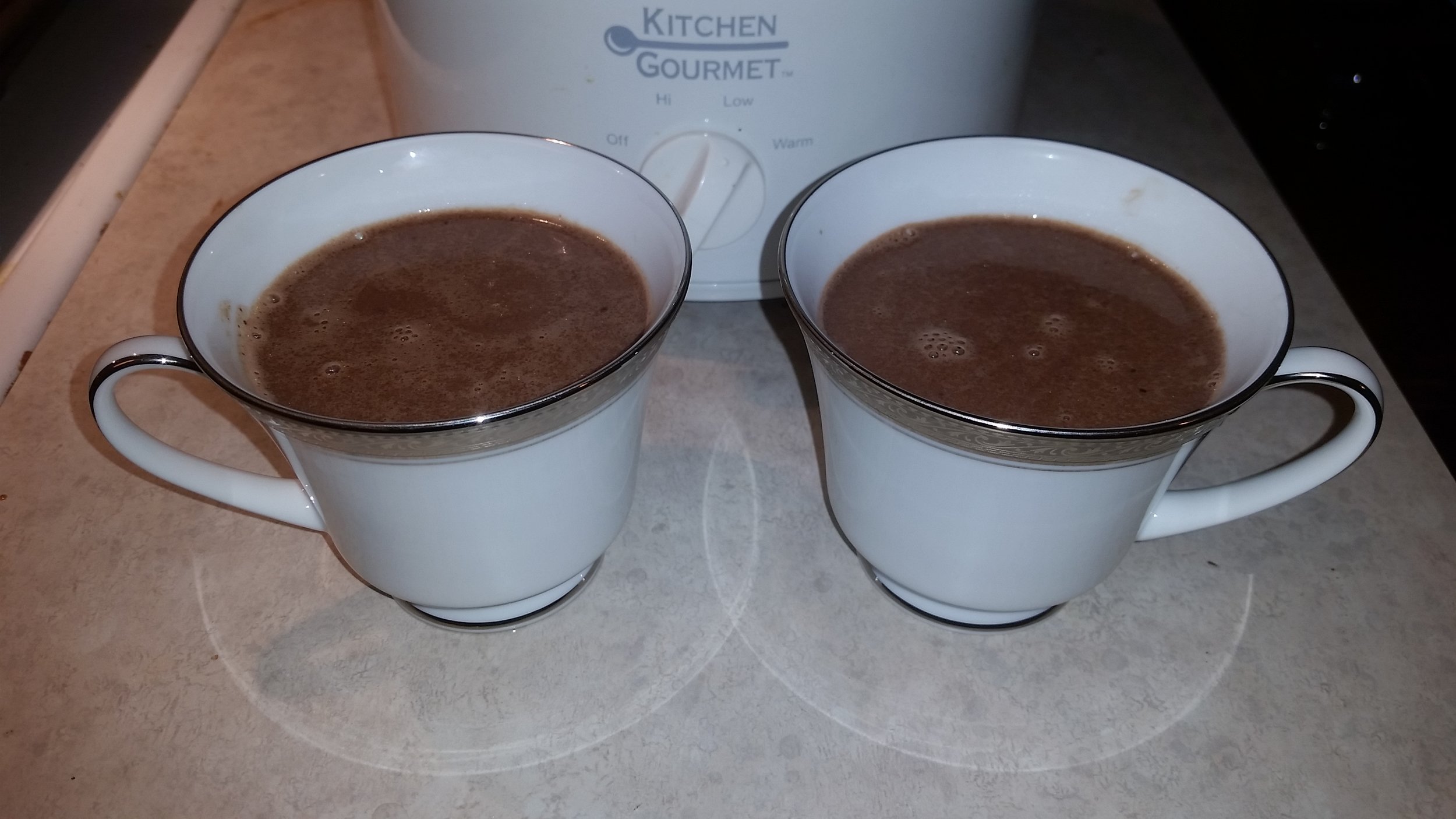 I'm feeling super fancy today, so I went with these sweet little teacups. Cheers! 