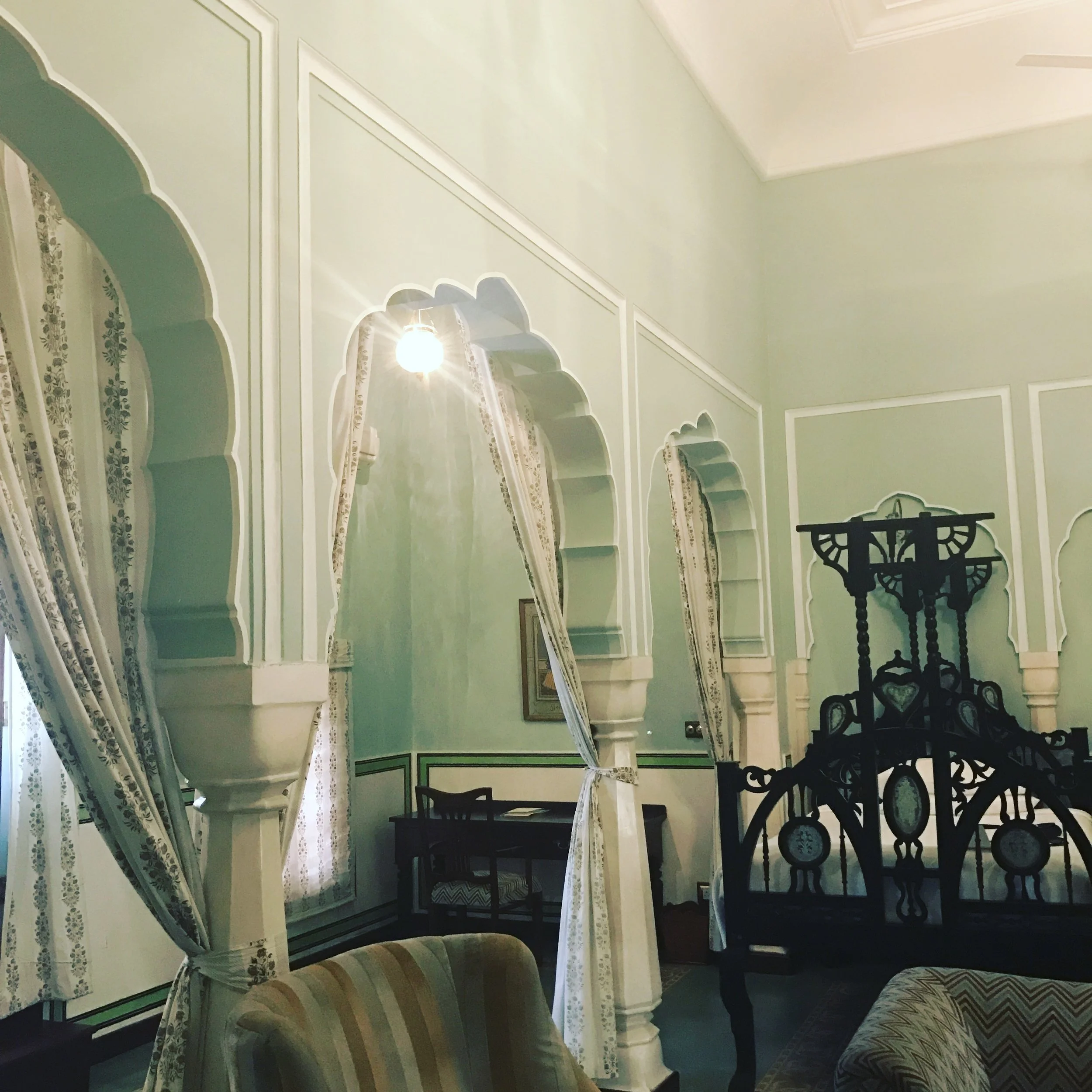 My room at the old Colonial palace was so lovely, and filled with historic details. It was also the color of my room at home, so felt a little familiar!