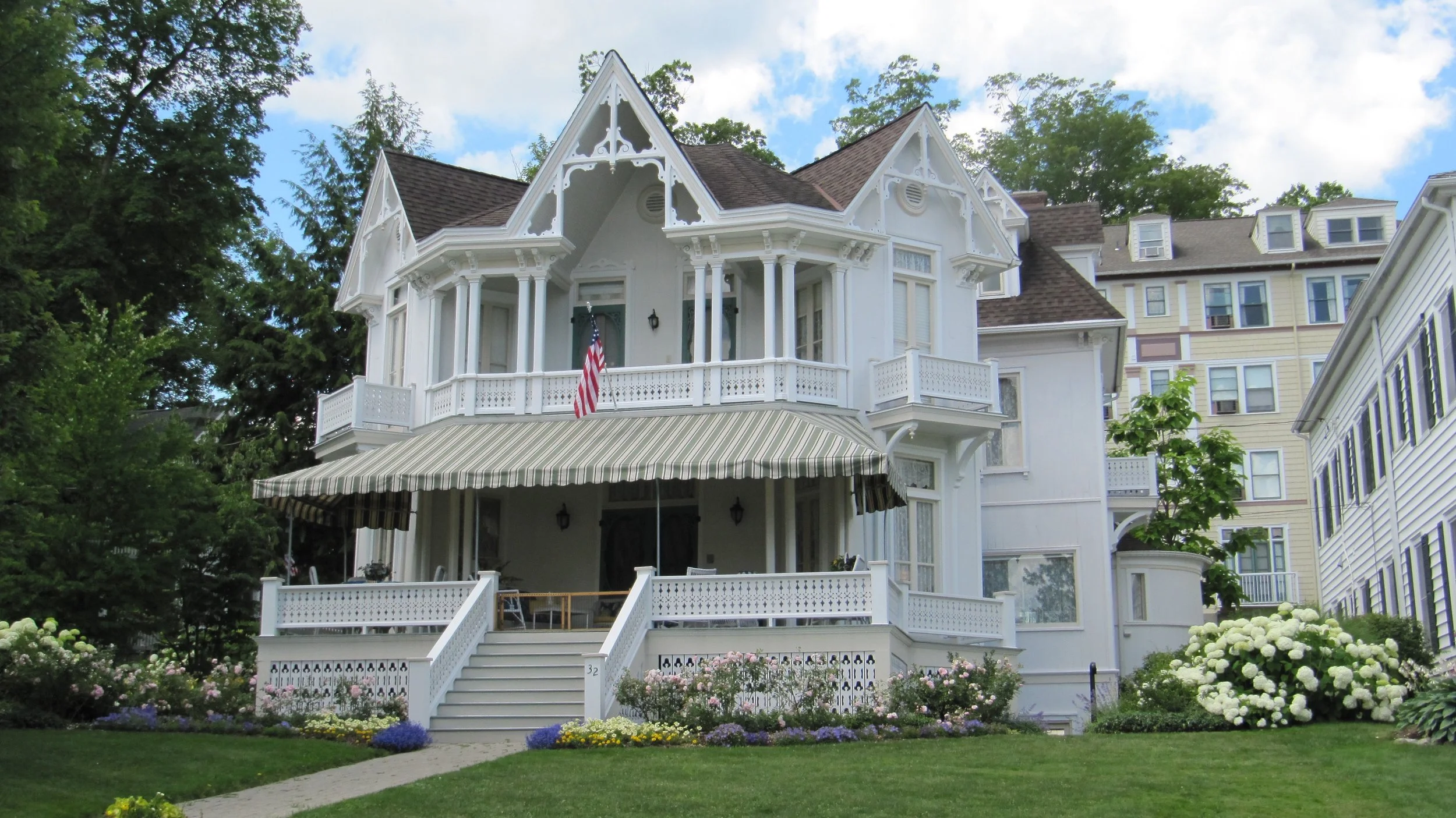 This beautiful white victorian confection faces the lake and was the first house we stayed in together. My husband's brother had rented it for the summer and we were lucky to be his guests!