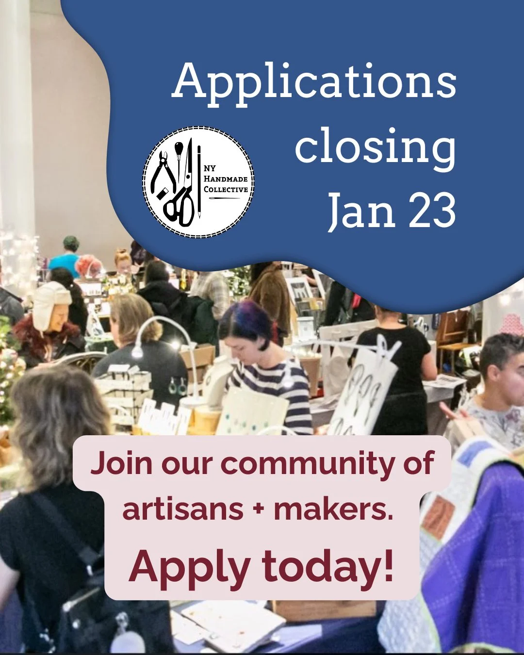 NYC-based makers and artisans with ecommerce storefronts &mdash; our application window closes soon! Submit yours by Friday January 23rd. We only consider new members twice a year, so be sure to take advantage of the opportunity to join us.⁠
⁠
The NY