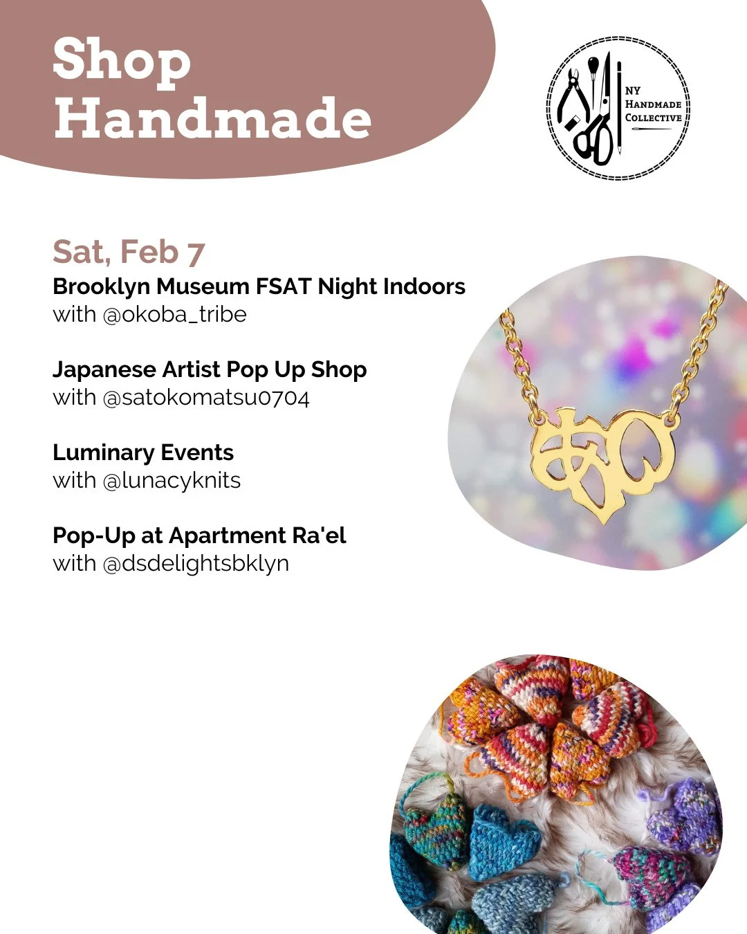 ⭐ NYHandmade Collective Market Roundup ⭐⁠
Countdown: one week until Valentine&rsquo;s Day! Discover handmade goods and support local small businesses at these indoor NYC markets celebrating art, culture, and community.⁠
⁠
💕 Feb 7⁠
Brooklyn Museum FS