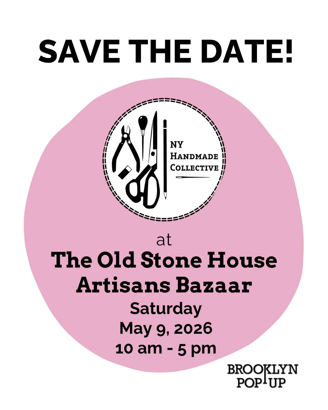 🌸 The New York Handmade Collective is joining @brooklyn.pop.up this May at the Old Stone House for their Artisans Bazaar @Brooklyn,pop.up!⁠
⁠
Save the date: Saturday, May 9, 2026⁠
⁠
We will have 12 NY Handmade Collective makers for you to shop with,