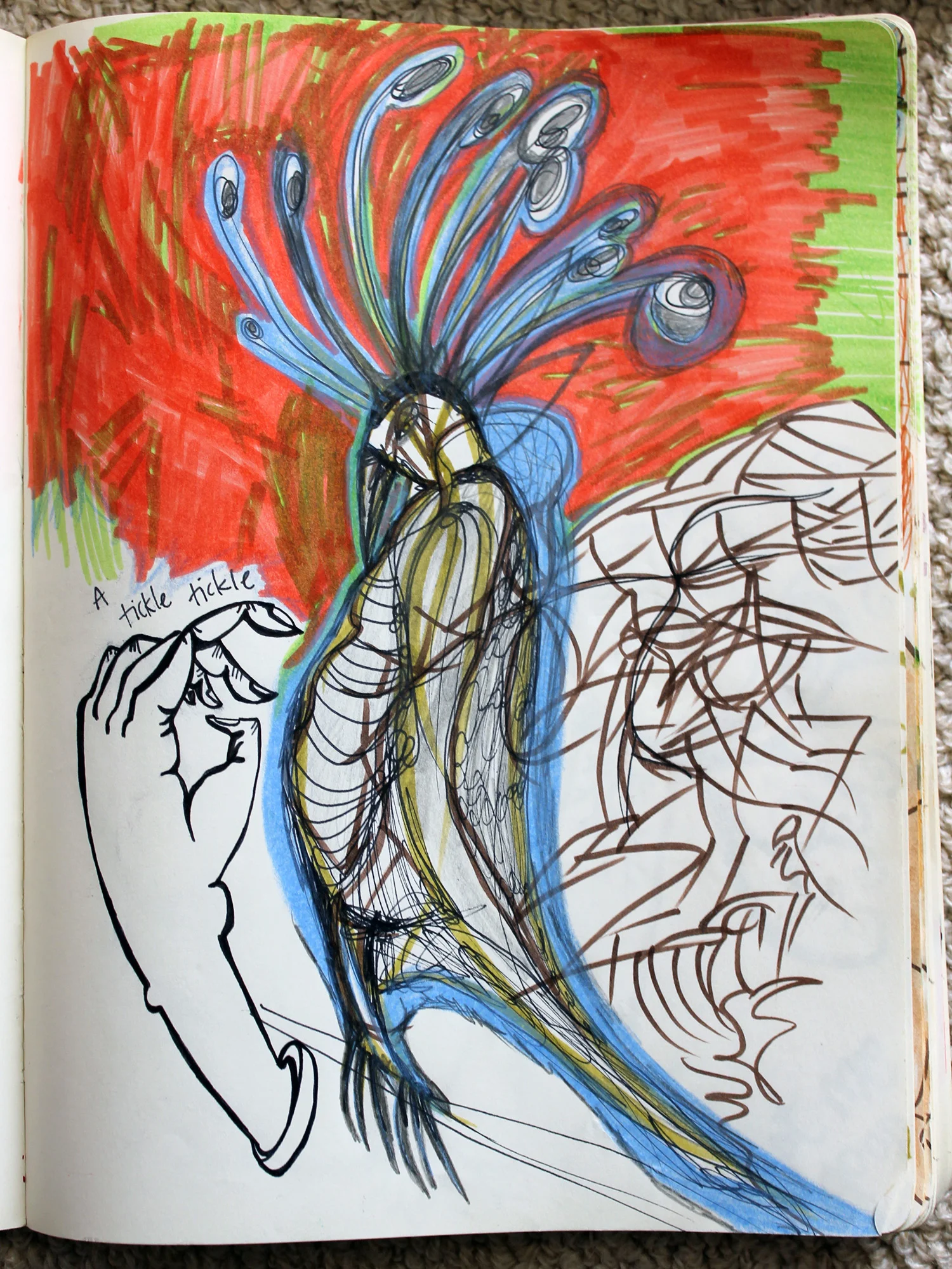  meditation retreat sketch... a tickle tickle... 