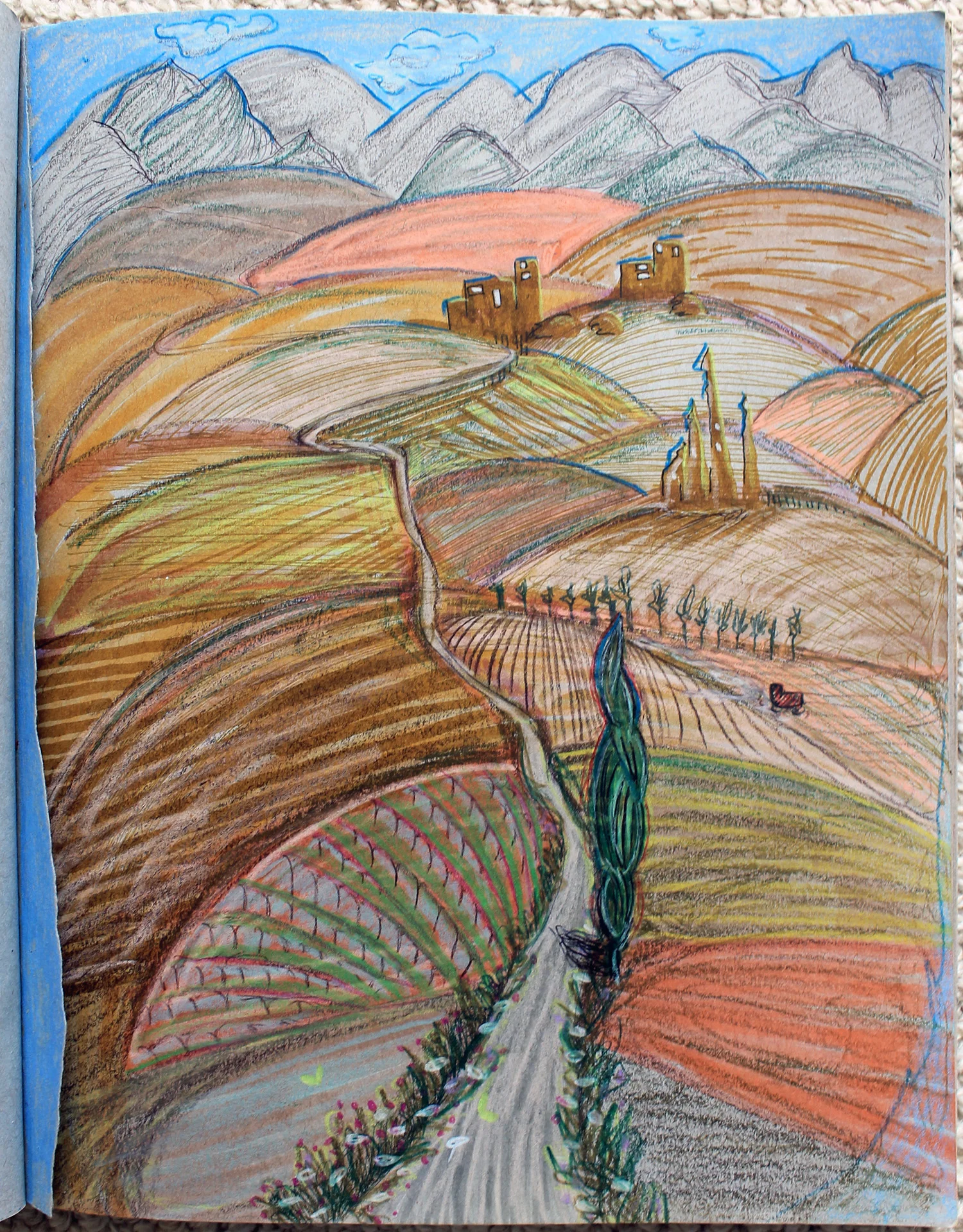 el camino de santiago. endless trek, no shade, golden baked fields for as far as the eye can see. summer 2014 