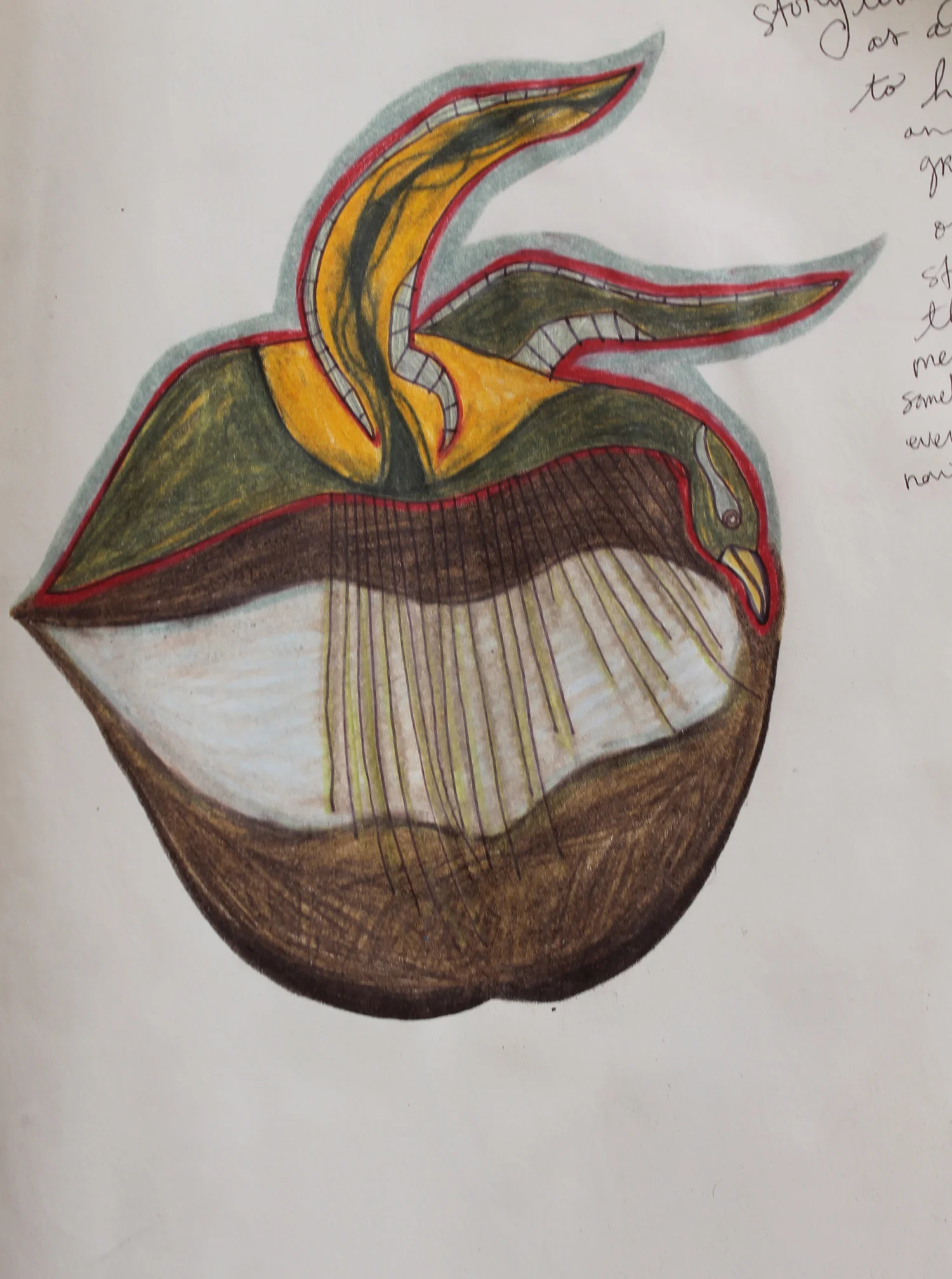  story bird mouth. meditation retreat sketch. reflections on story telling as healing process 