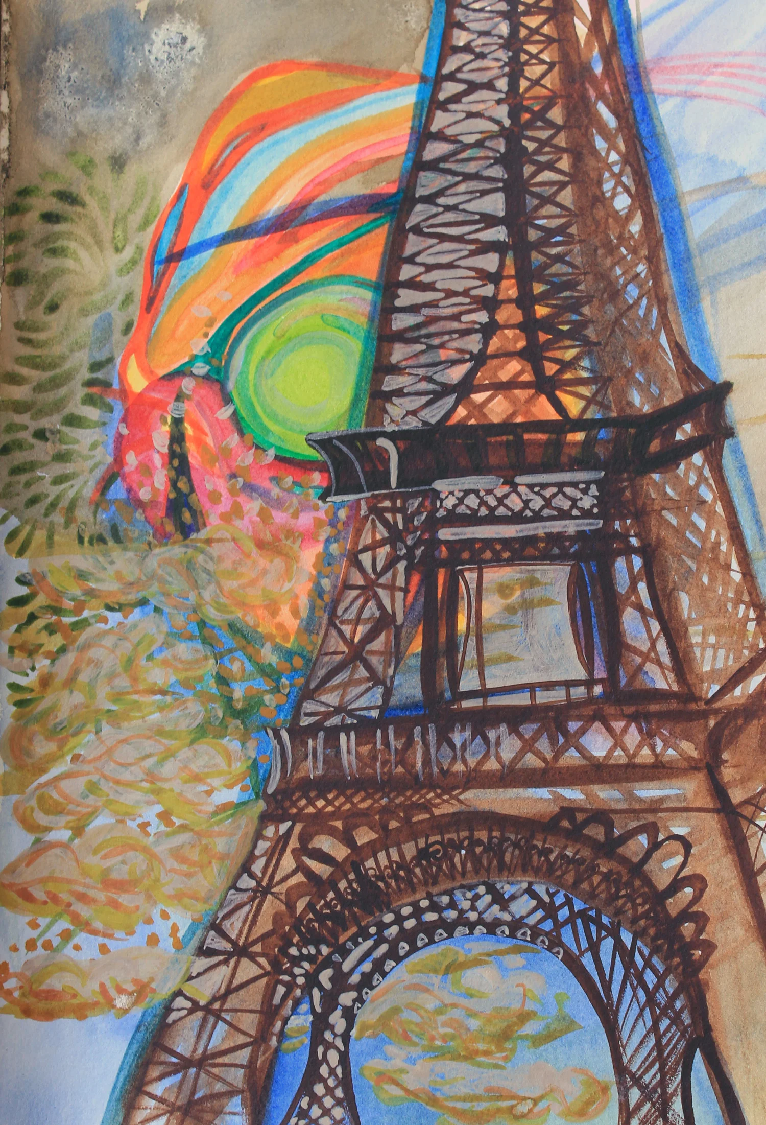  water color la tour eiffel, paris, france, summer 2014 