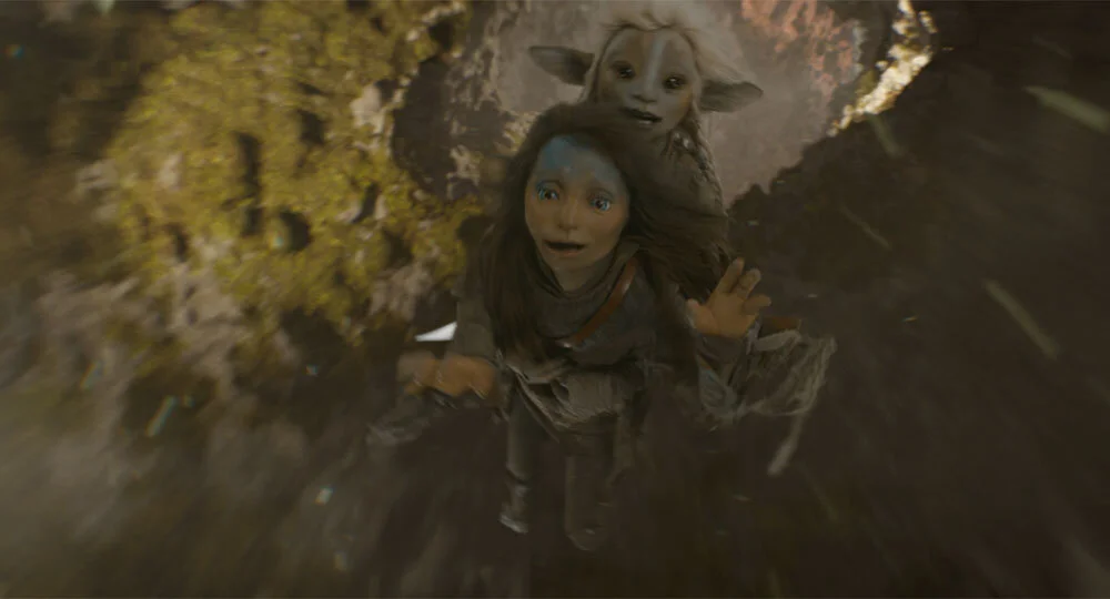  Multiple angles, front and back, required slightly different tricks. Note: Rian’s face and hair have a blue tint in the practical puppet, this is not due to spill.      