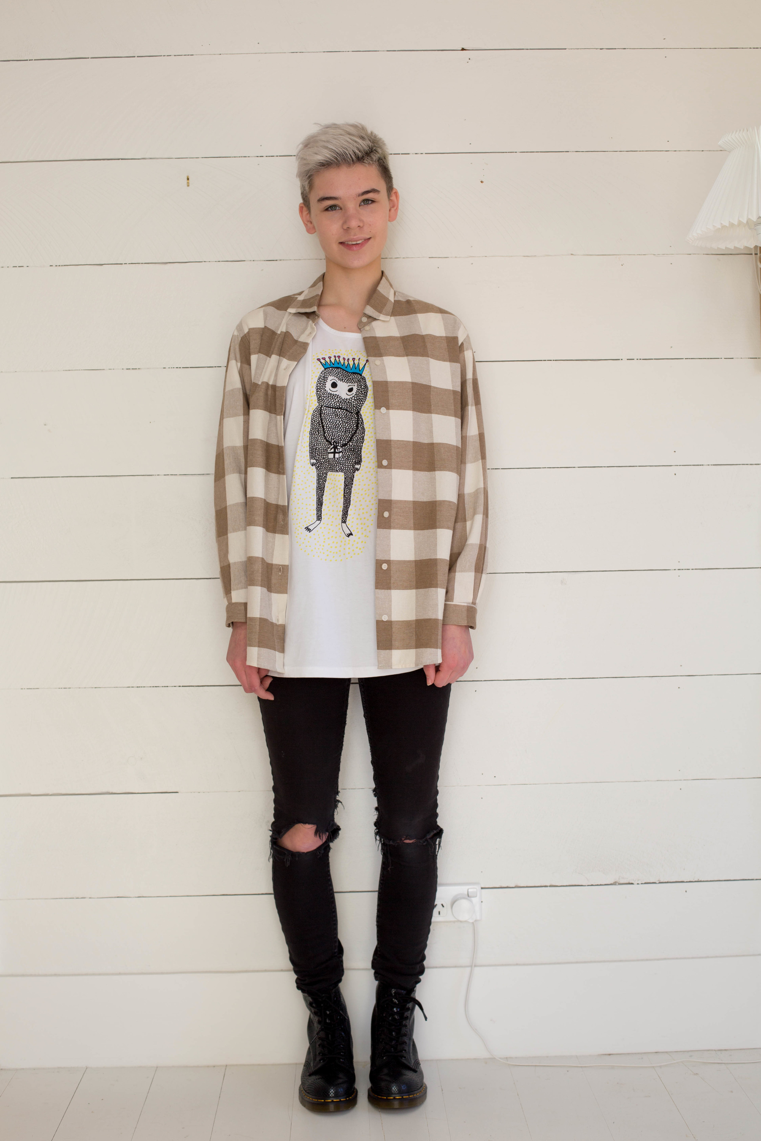 Dolly Check Shirt (oops this is from their summer) with Kingdom of Klah Tee 