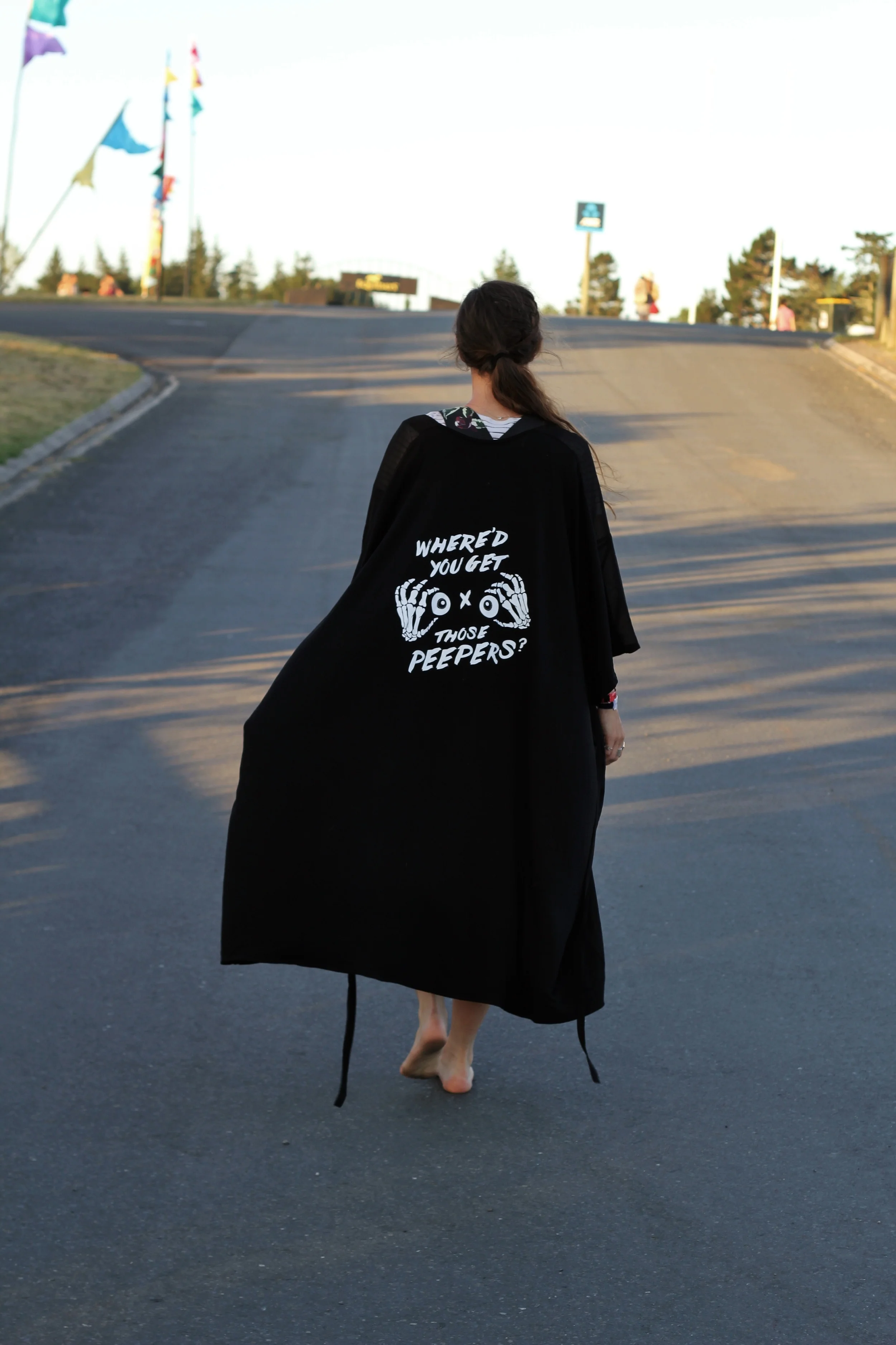 Tiffany Ross from Late Night Poets wearing the Maaike Perception Jacket