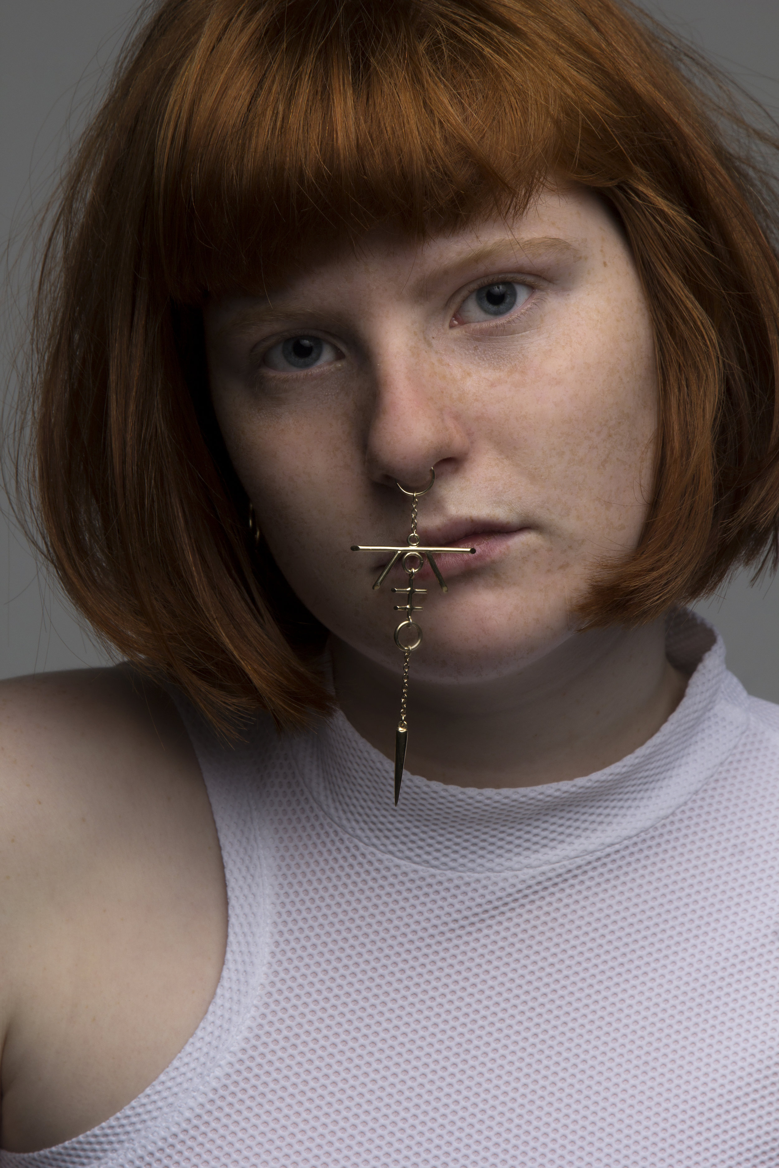 Jojo Ross Nimbus knit top &nbsp;with a  Meadowlark Double cross drop earring single