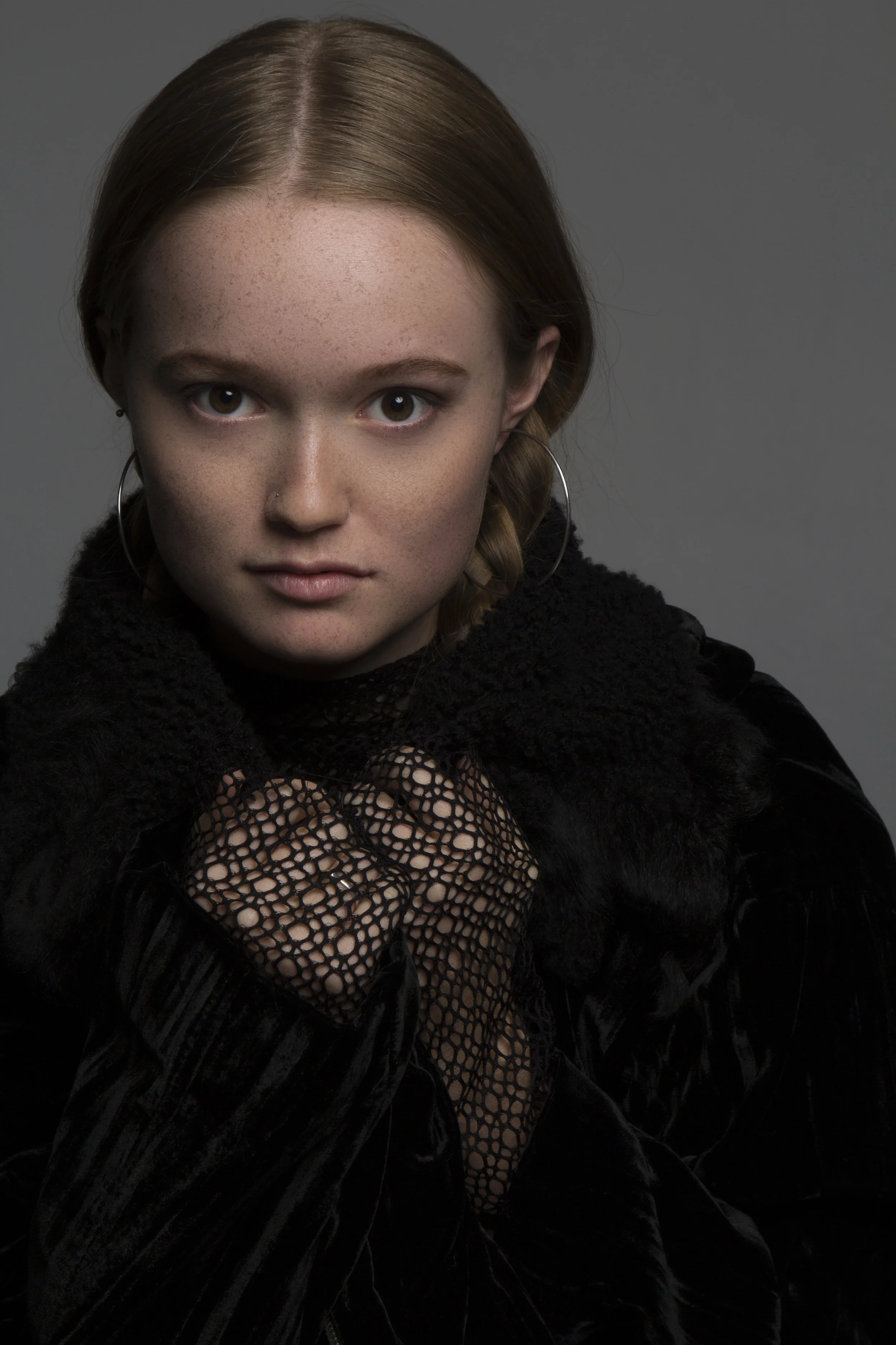 Jimmy D BRUISE PRISTINE Jacket  with  Taylor Undone Tunic  and  Underground Sundae LOBSTER HOOPS