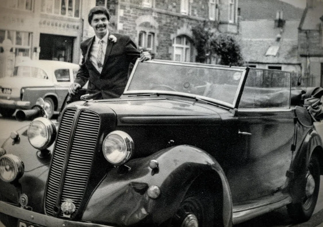 The Hillman as a wedding car in 1968