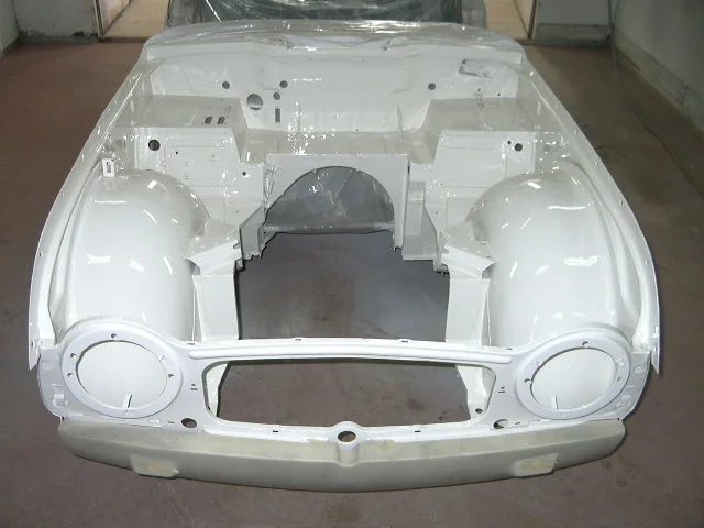 The rest of the body was repaired and painted. A new wiring harness was fitted. All new rubbers and body packing were fitted to the vehicle. New chrome finishers were fitted to the bonnet, guards and doors. New stainless steel wheels were fitted.