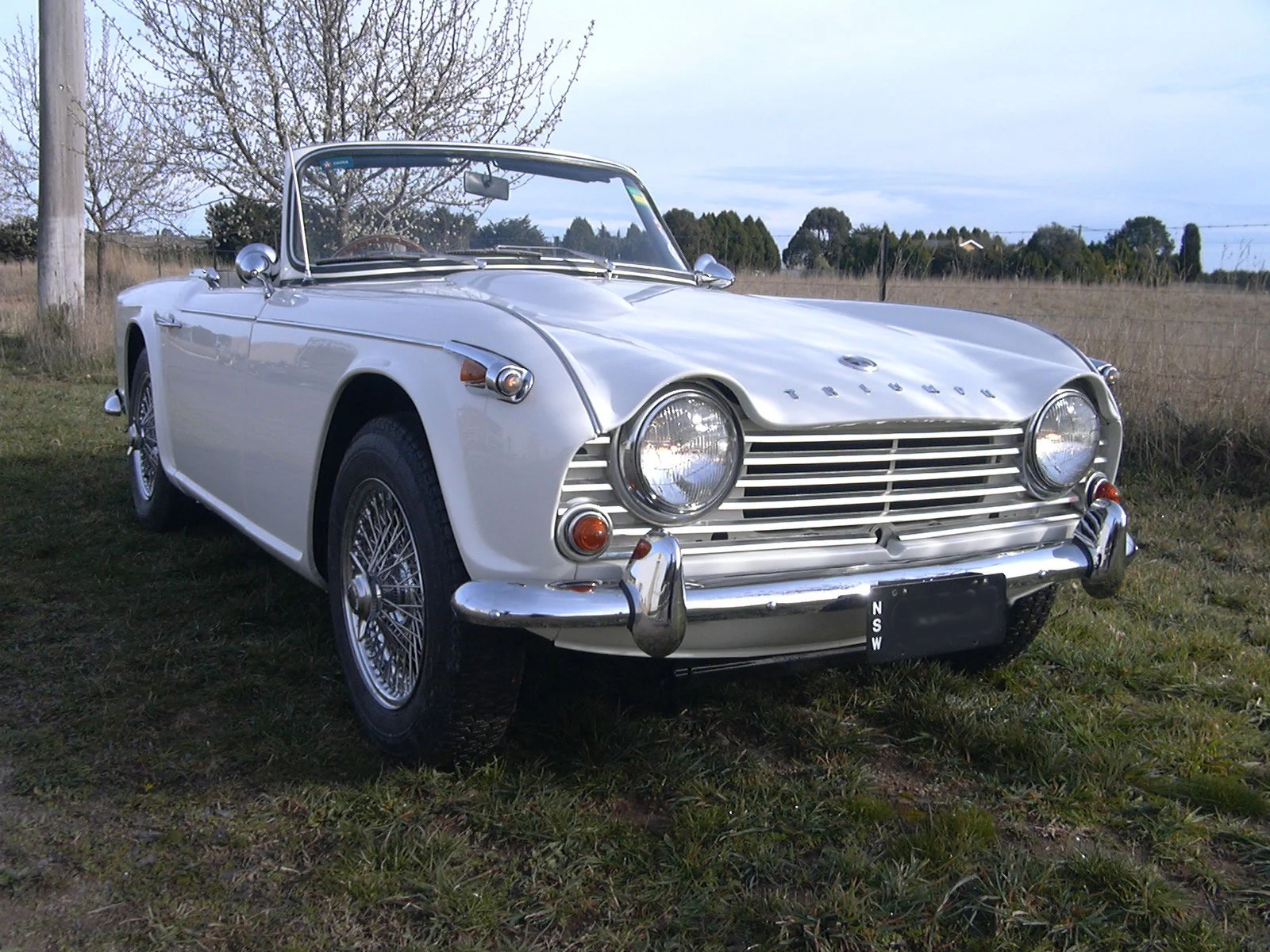 The Triumph was completely painted inside and out with two pack top coat. The colour is matched to Triumph's original white.