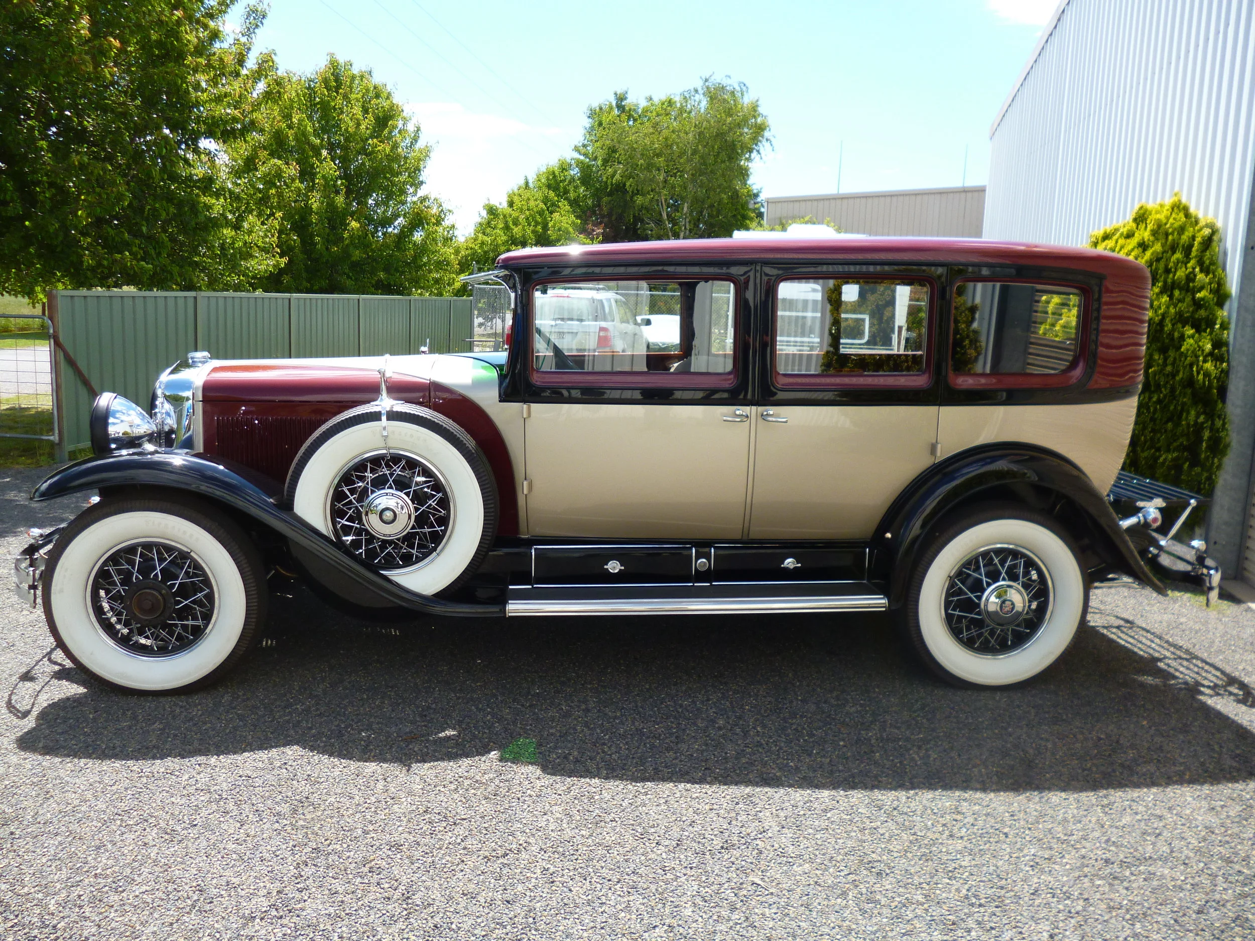 The Cadillac needed panel and timber work. The rear timber cross member was rotten and the lower panel was rusted. The front guards had extensive rust and panel damage. Some of the components that could not be sourced were made using photos as a reference.