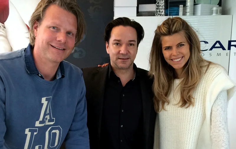 Vlnr: Maurice van Bussel (directeur Je m'appelle), Spiros Chalos (directeur EGO Company), Kim Kötter (directeur Miss Nederland Organisatie)