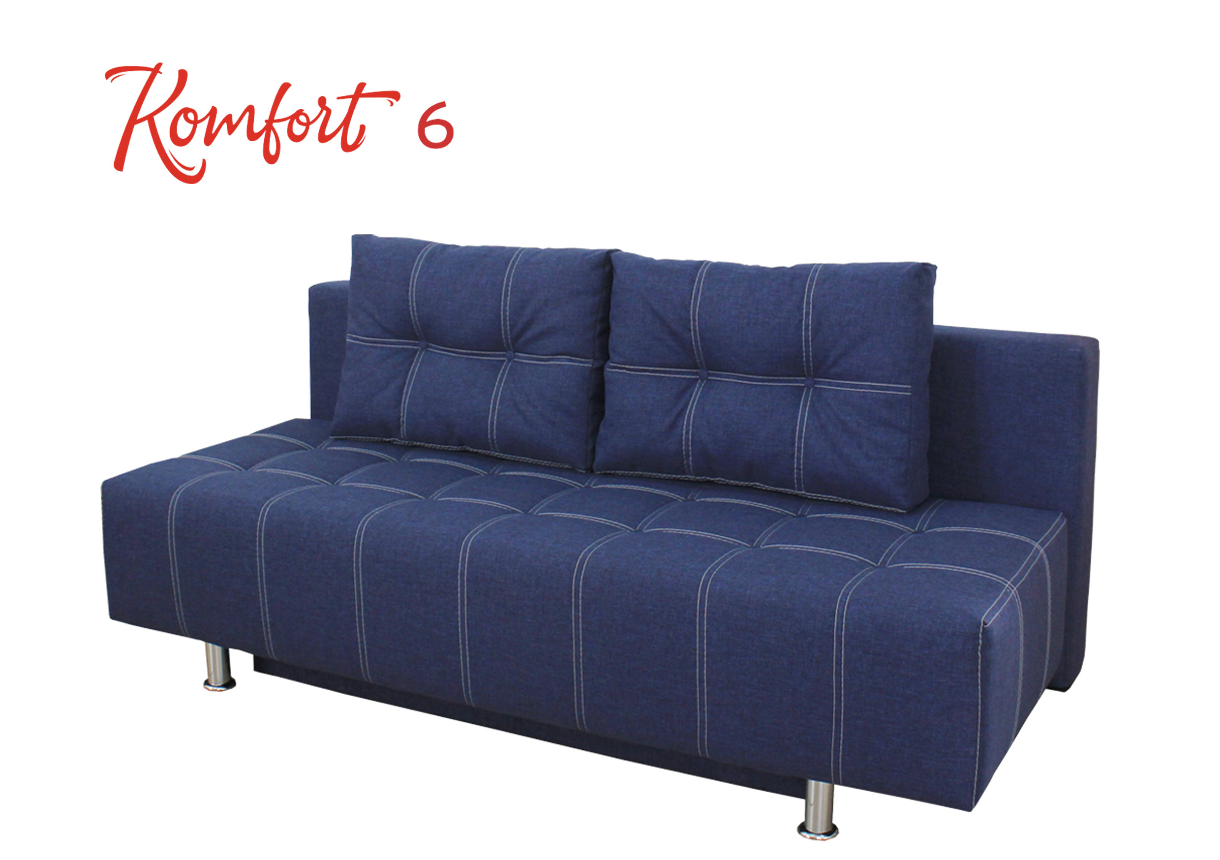 Komfort 5,6 Frame - wood, Filling: MDF, chipboard, laminated chipboard, bonel spring, polyurethane foam, fleece, upholstery material Niche for linen - Available The mechanism of transformation - evroknizhka The total size (length / width / height) - 2.05x1.02x0 .81 Sleeper deposits 2.05x1.55