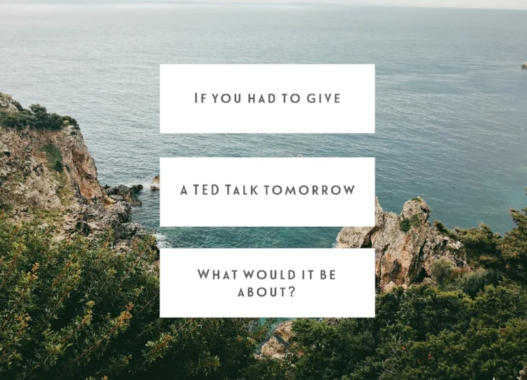 If You Had To Give A TED Talk Tomorrow, What Would It Be About?