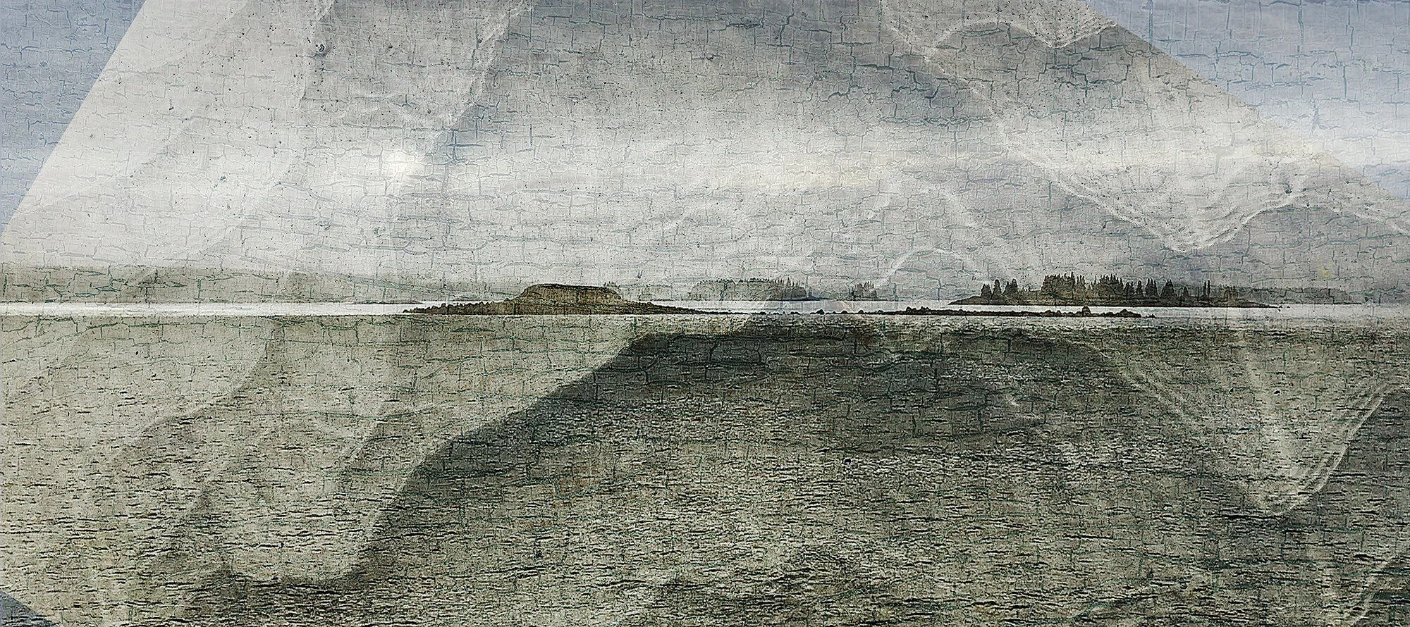 Passing Green Ledge - 2019 - digital montage realized as archival pigment print