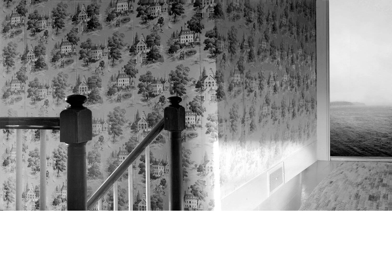 Summer House 2005 digital montage realized as archival pigment print 20" x 37"