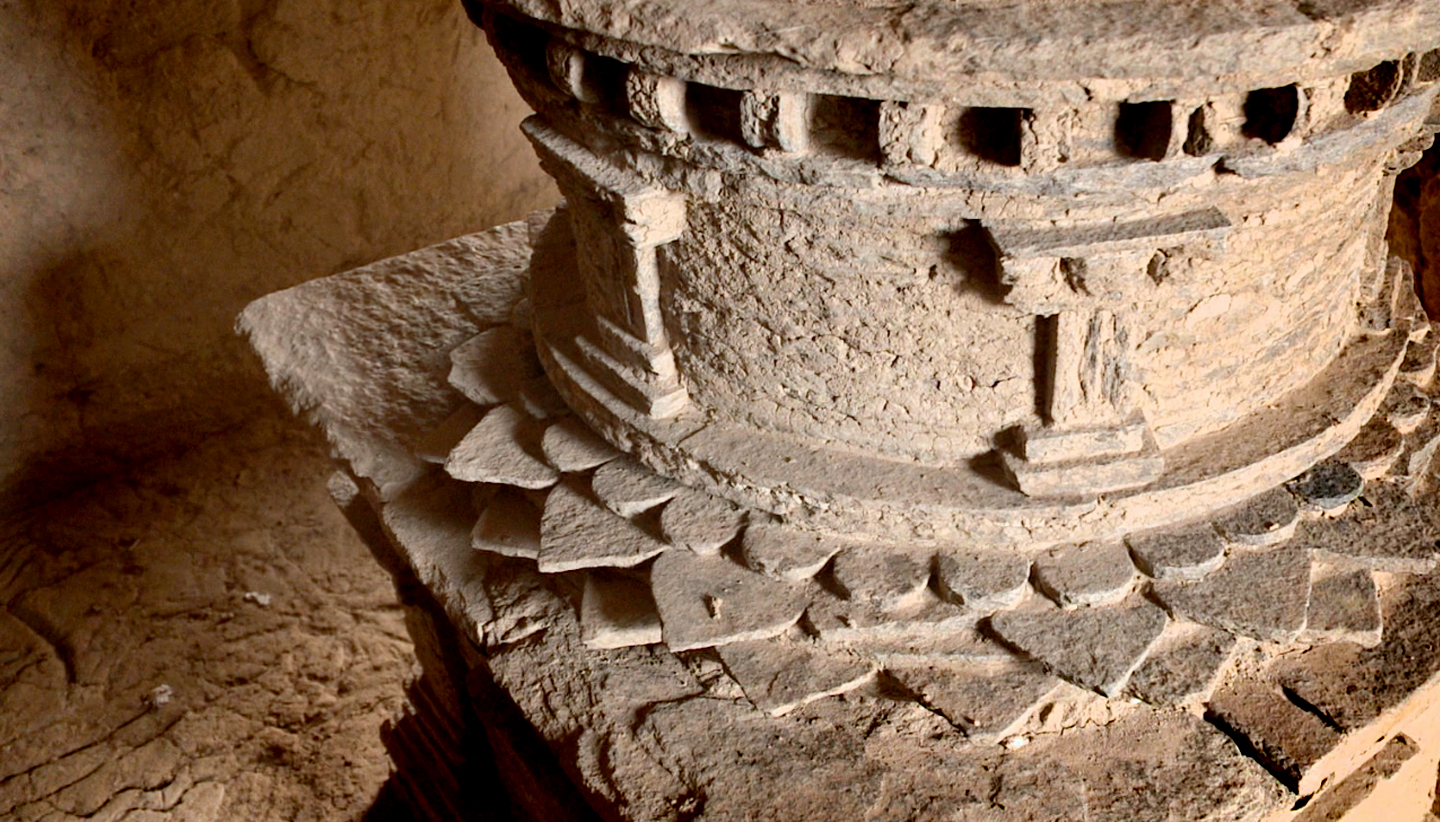 One of the many sacred stupas found at Mes Aynak. 