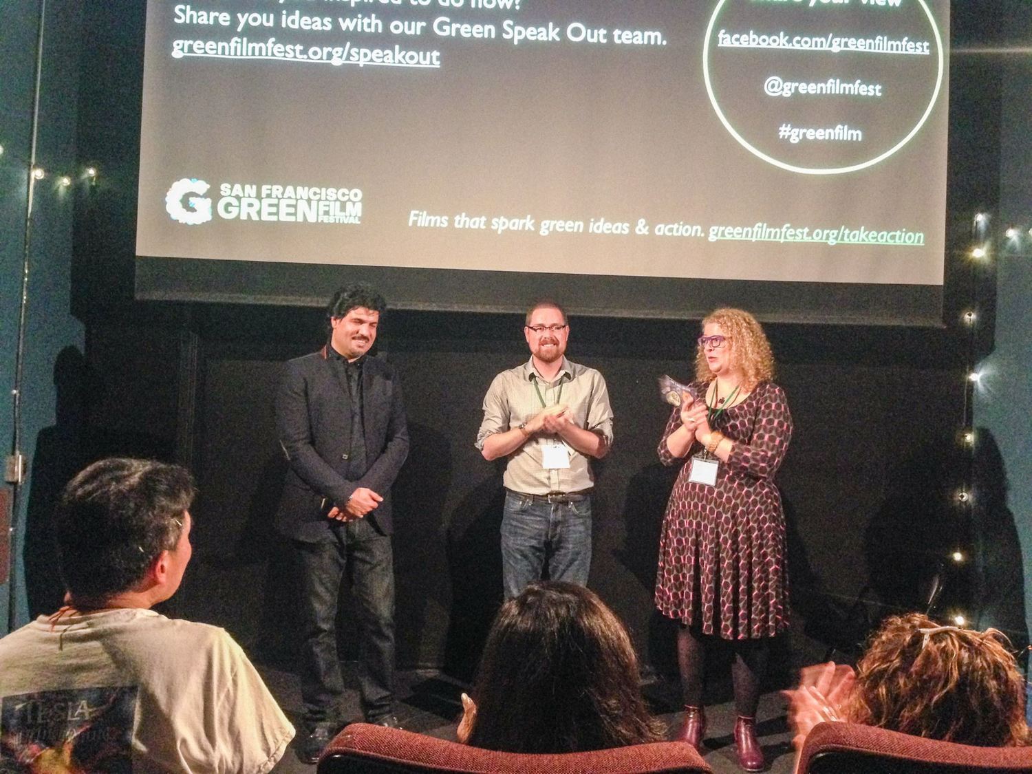At the sold-out screening of San Francisco Green Film Festival last April. Homayoun Sakhi, the composer of the film, was warmly received by the crowd. a