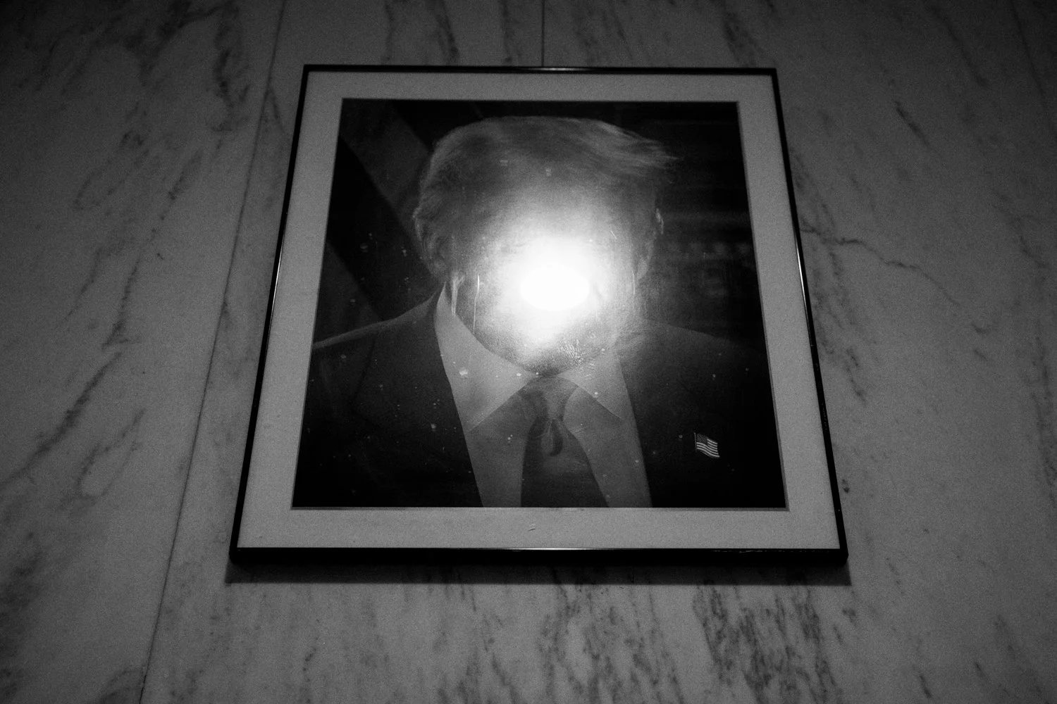  A portrait of Donald Trump in the Jacob K Javits Federal Building.  Julius Constantine Motal/ The Guardian  