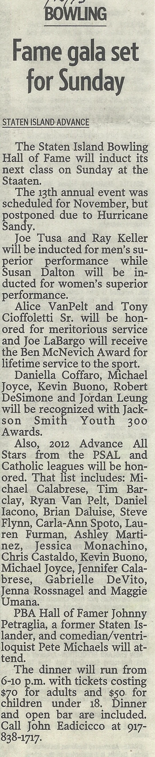 Fame Gala Set For Sunday