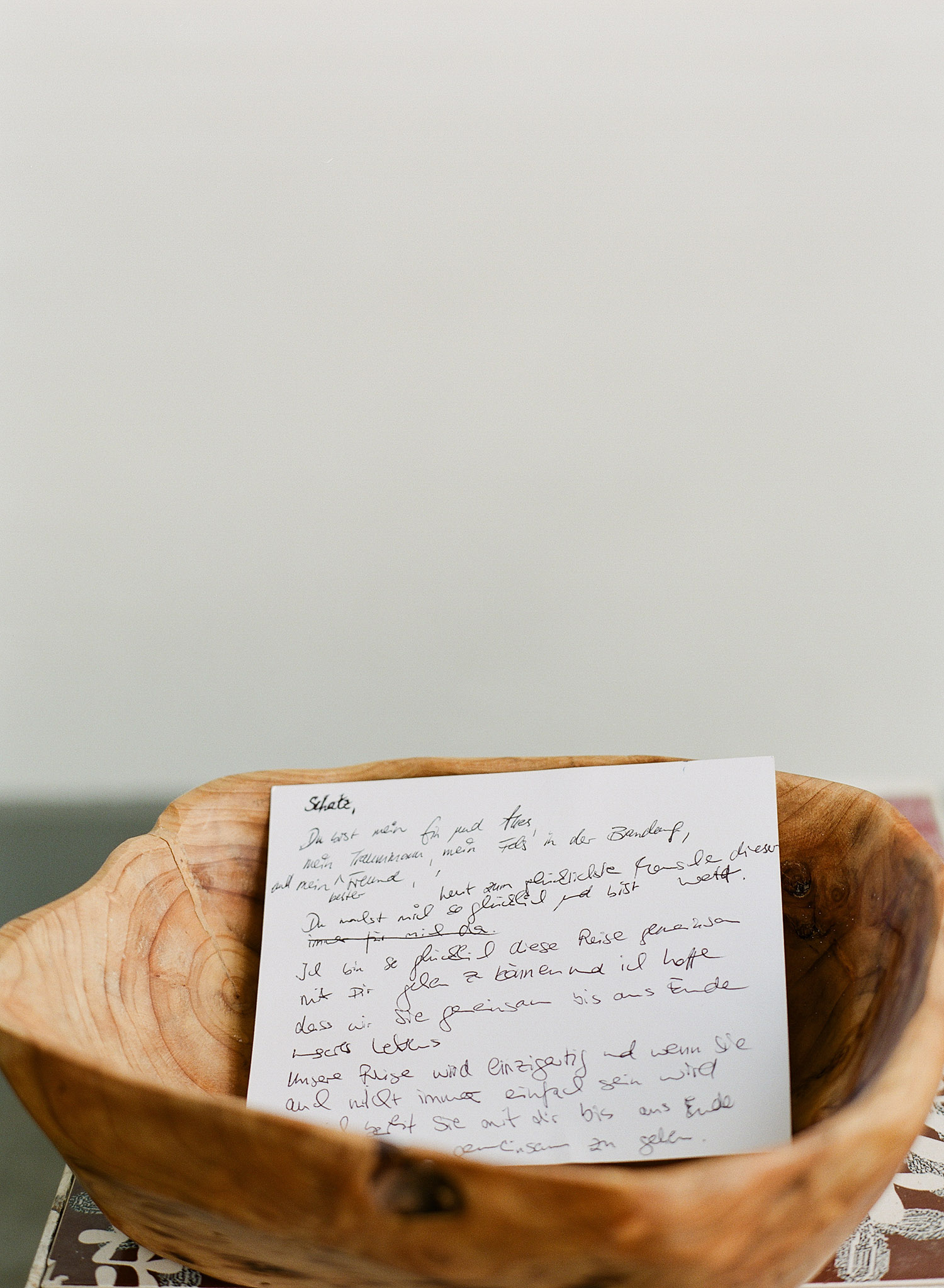 handwritten vows in german are written the morning of the wedding at this destination wedding at the W hotel in Vieques Island photographed by Destination wedding photographer, LExia Frank, who is a film photographer who travels worldwide to shoot weddings at Vieques Island 