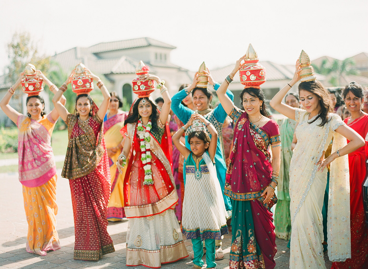 a parade during the pithi ceremony of this Hindu wedding in India where Destination Wedding Photographer Lexia Frank - a top indian wedding photographer - photographs this luxury indian wedding in india on film because she is a film photographer who shoots indian weddings 