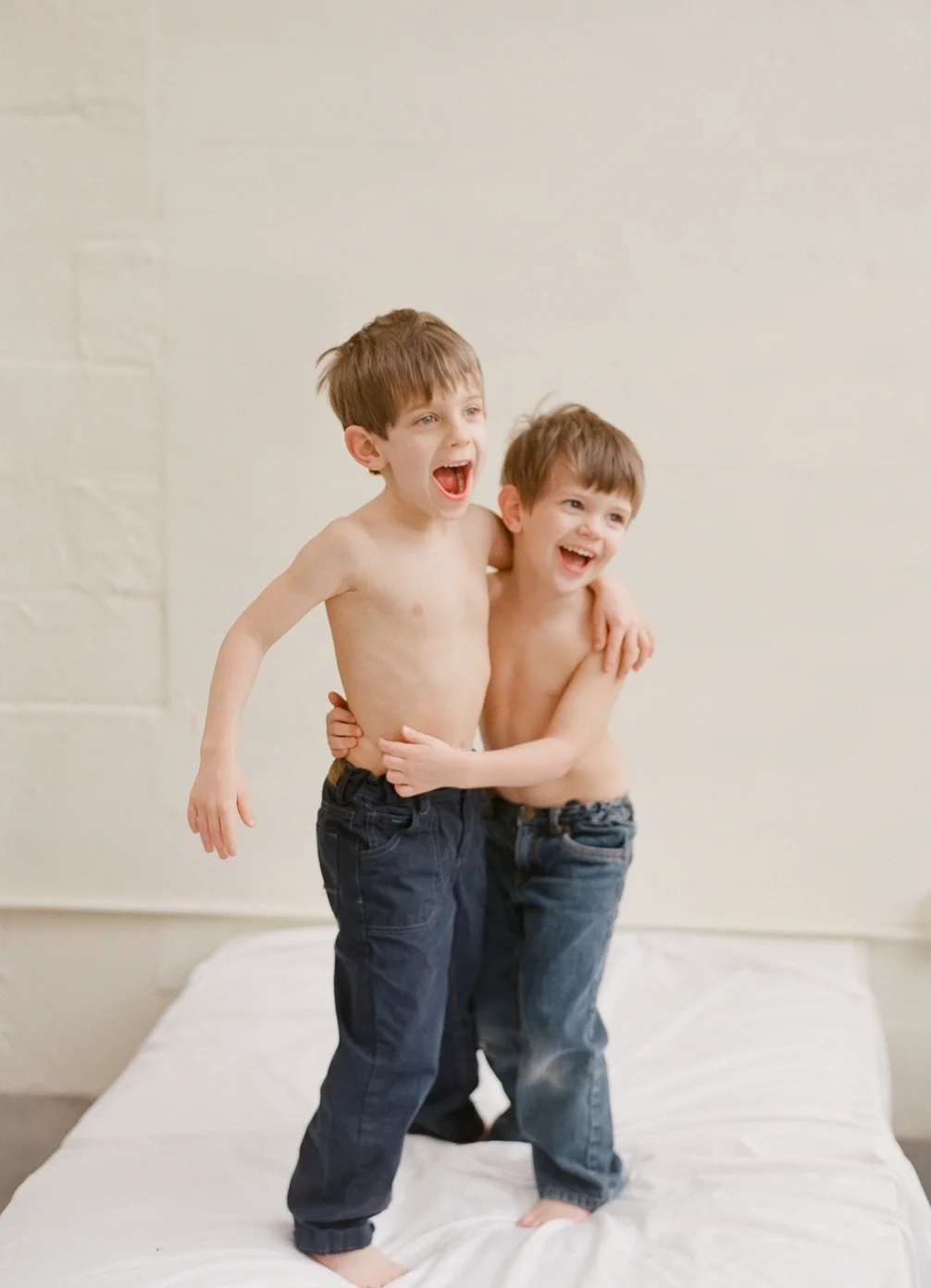 little boys wrestle during their portland oregon family session photographed by Portland ORegon Family Photographer LExia Frank - a film photographer in portland oregon