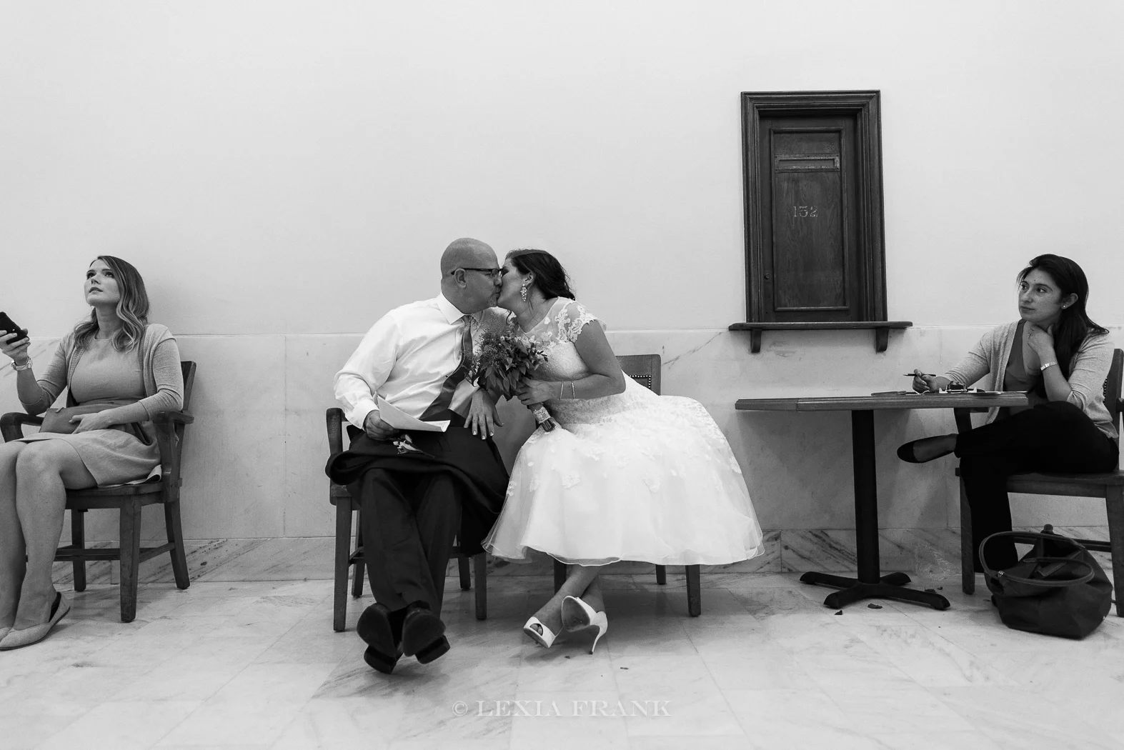 Destination wedding photographer Lexia Frank - a portland oregon fine art film photographer - photographs this san francisco city hall wedding in san francisco in black and white film www.lexiafrank.com