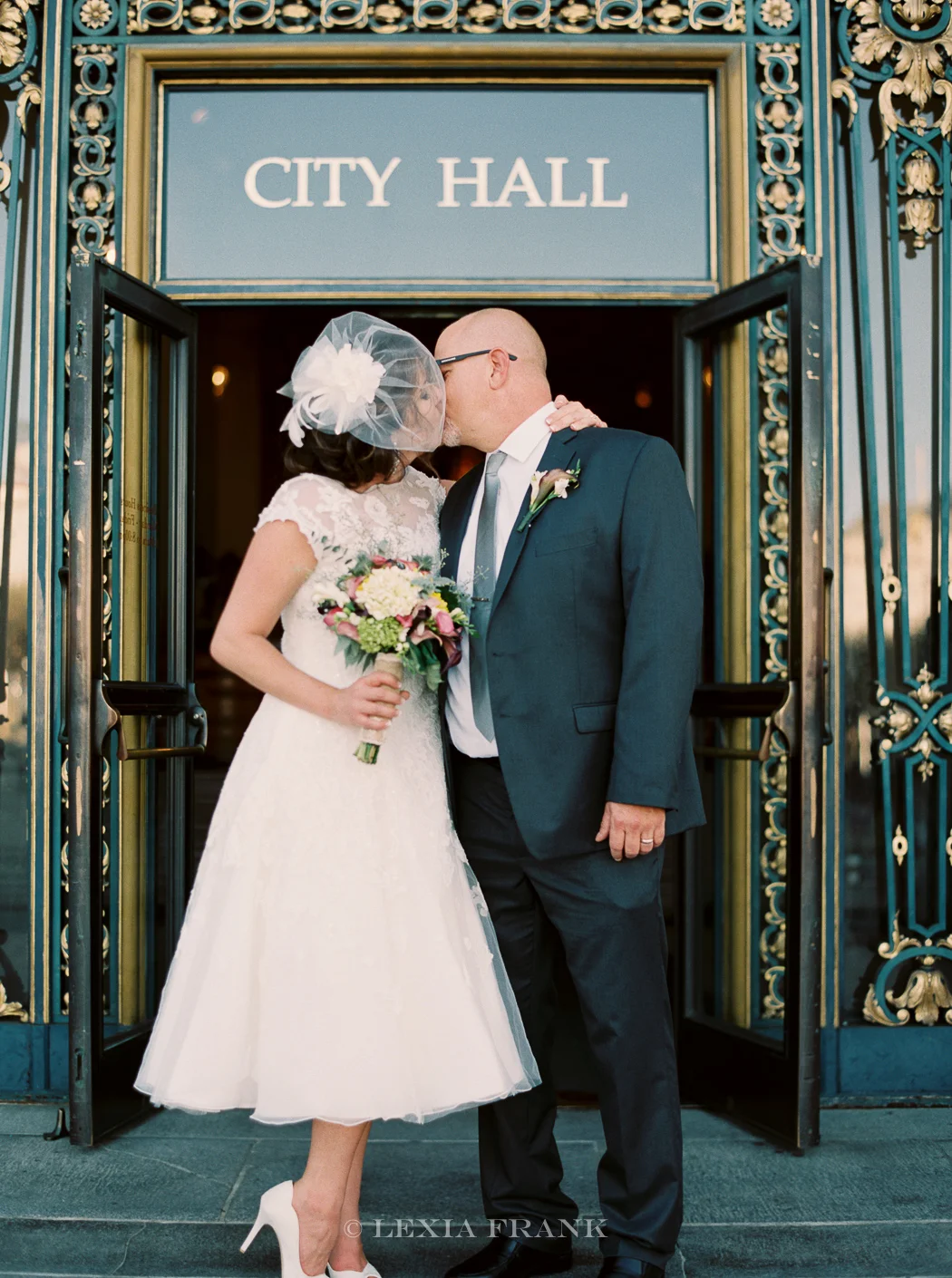 Destination wedding photographer Lexia Frank - a portland oregon fine art film photographer - photographs this san francisco city hall wedding in san francisco in film www.lexiafrank.com