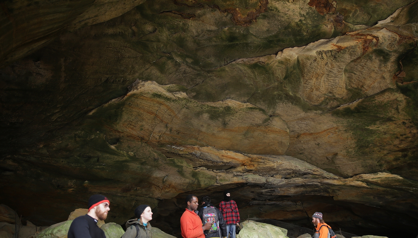 The shelter dwarfed out small crew. Photo by Nate Spicer